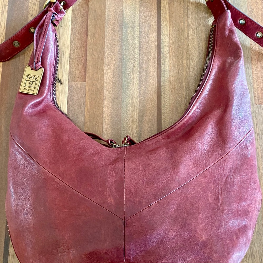 Frye Leather Hobo Bag Distressed Leather
